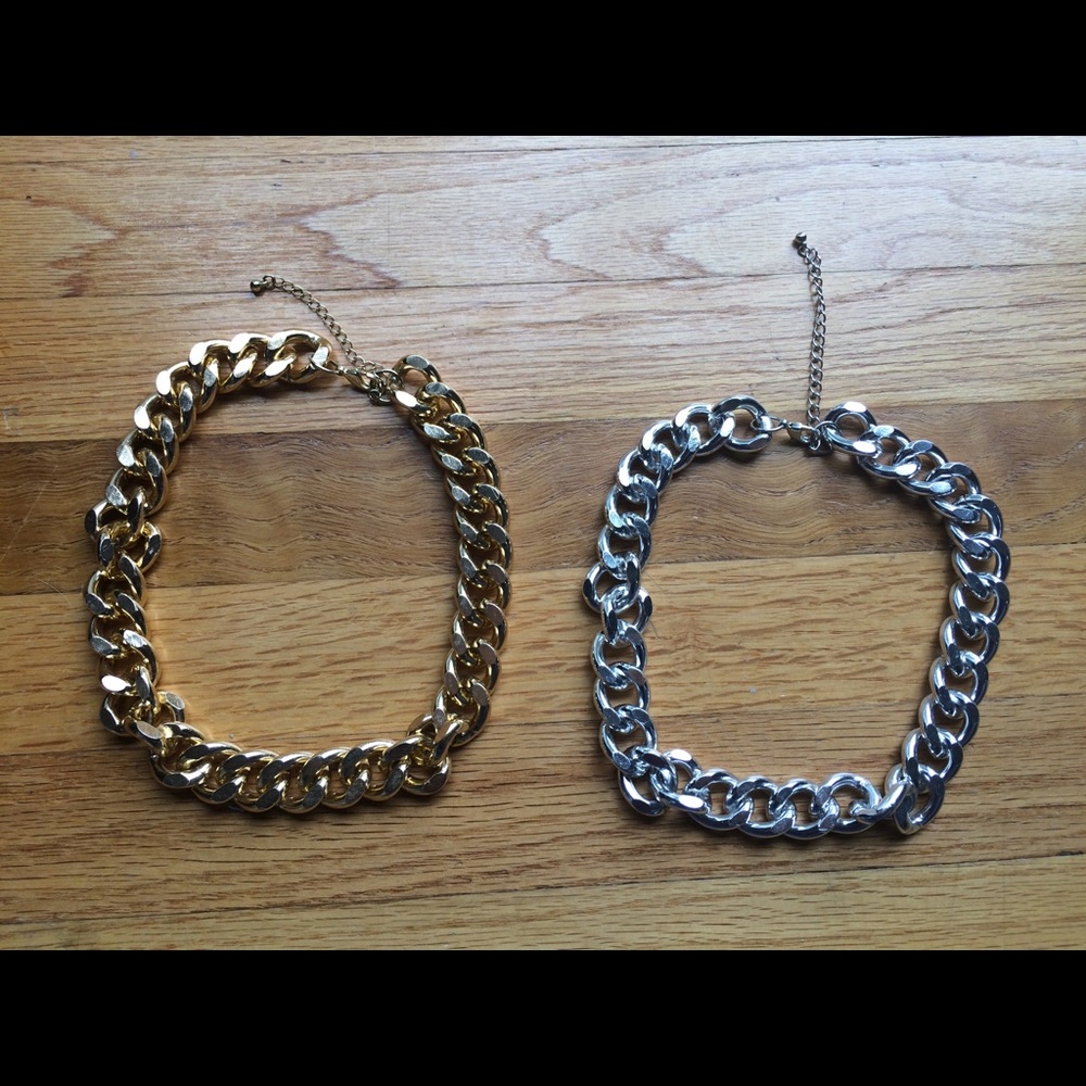 Silver and gold chain necklace